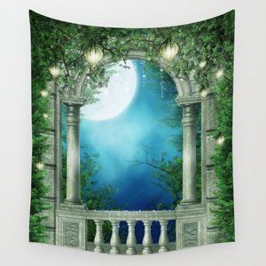 Tapestry Moonlit Balcony Scene 88"x104"